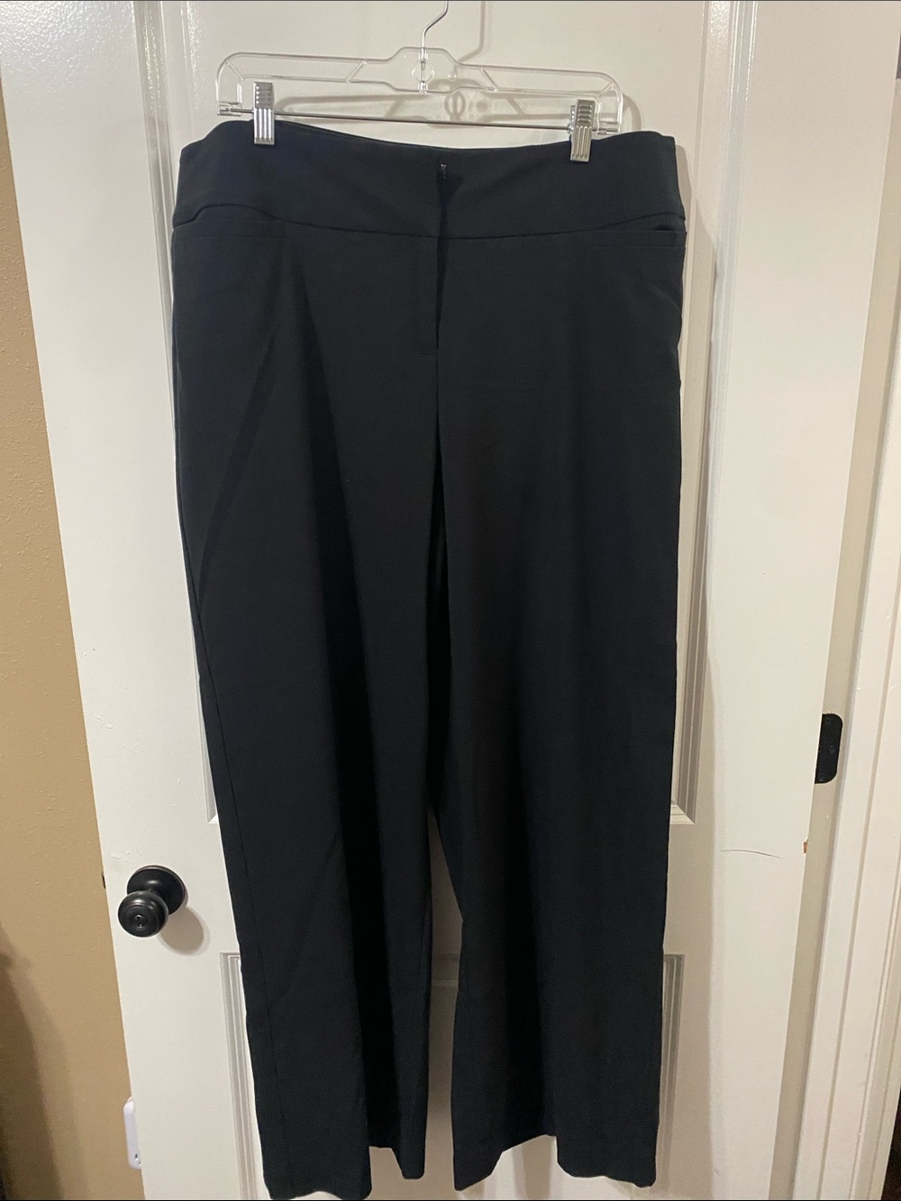 Lane Bryant Black Wide-Leg Creased Front Pants